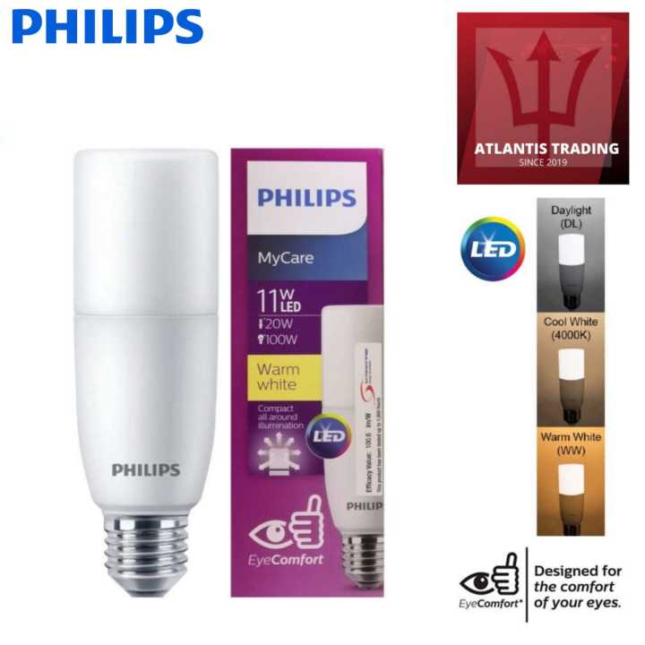 Philips MyCare LED Stick Bulb Warm White 11W E27 3000K 1PF/12 灯