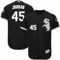 เสื้อปักคุณภาพสูงและเป็นที่นิยมมากที่สุด Mens White Sox 45 JORDAN MLB Baseball Shirt Black Jersey