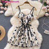 asdsadsaaff YuooMuoo Mulheres Vestido de Verão Moda Y2K ลูกไม้เย็บปักถักร้อย MINI Elegante Bandagem Slim Cintura Gótico Partido Coreano Vestidos