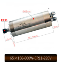 65X158-800W-ER11-220V CNC Water cooled Spindle Motor 2แบริ่ง CNC Motor Spindle CNC Machine 1PC S high Quality