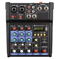 4 Channel USB Bluetooth 48V Power Stereo Sound Card Audio Mixer Sound Board Console Desk System Interface ()