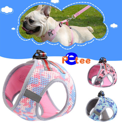 Adjustable Dog Harness Vest Walking Lead Leash Colorful Print Dogs Collar Polyester Harness For Small Medium Cat Chihuahua