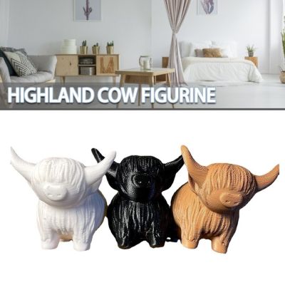 1Pc Highlands Cow Figurine Highlands Cow Ornament Decor Cow Gifts Figurine Home New 1Pc