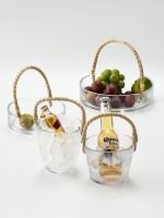 Ins Popular Glass Ice Bucket Champagne Wine Bucket Cooler Beer Cooler For Bar Restaurant Fruit Basket Snack Plate