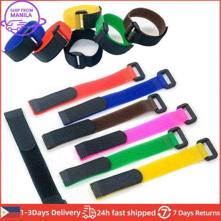 [Leslye] Reusable Nylon Reverse Buckle, Hook and Loop Velcro Buckle, Velcro Cable Tie, Adhesive