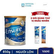 Lon Ensure Gold hương Vani 850g tặng 2 gói dùng thử vị ngẫu nhiên