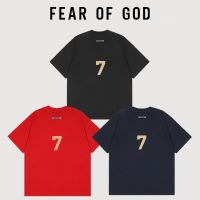 เสื้อยืดแขนสั้นพิมพ์ลาย FEAR OF GOD รุ่นที่เจ็ดสำหรับสายหลักหมอกหมายเลข7