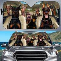 Group Of Doberman ม่านบังแดดรถยนต์ Doberman Family Driving Gift For Doberman Lover Windshield Sunshade