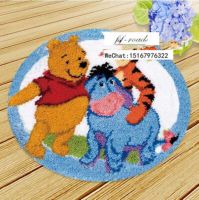 3D Latch Hook Rug Kits DIY Needlework Unfinished Crocheting Rug Yarn Cushion Mat Cartoon Friends Embroidery Carpet Free Shipping