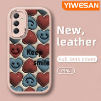 YIWESAN เคสปลอกสำหรับ Samsung A14 A34 5G เคสลายการ์ตูนน่ารักลาย3D น่ารักดีไซน์ใหม่เคสใส่โทรศัพท์หนังกันกระแทกเคสซิลิโคนนิ่มปิดเลนส์ได้ทั้งกล้องเคสป้องกัน