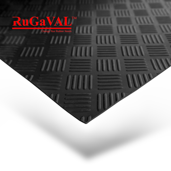 Rubber Checker Mat I SIze:3mm(Thk)x765mm(Width)x2.15mtr(L) I Rubber Mat ...