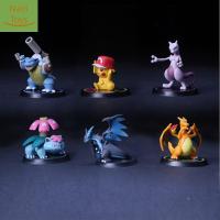 NAIRI โมเดลของเล่นโปเกมอน Pikachu ตุ๊กตาขยับแขนขาได้ PVC Mewtwo Charizard X