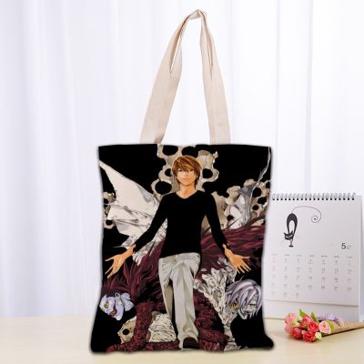 【jw】✙ﺴ┇  Custom Death Note Tote Reusable Canvas Shoulder Handbag Shopping