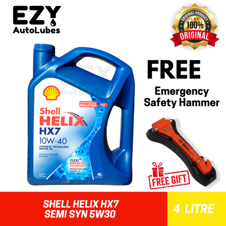 Shell Helix Hx7 10w40 4l Semi Syn Foc Emergency Safety Hammer👉 Shell