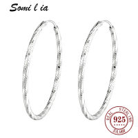 Somi lia New Collection 100 925 Sterling Silver Color Luminous Clear CZ Circle Hoop Earrings for Women Fashion Earrings Jewelry