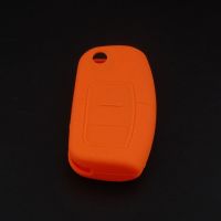 hgjmgkkk BBQ FUKA Fit For 3BTN Ford Focus Mondeo Fiesta Flip Key Silicone Cover Holder Shell Case Orange/Blue/Red