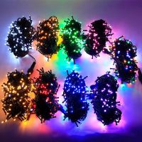 20M Black line Outdoor LED String Lights Garland 220V/110V Waterproof Fairy Light Christmas Wedding Party Holiday Garden Decor