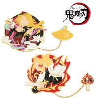 Japanese Anime Demon Slayer Brooch Hard Enamel Pins Badge Cosplay Rengoku Kyoujurou Douma Souvenir Props Jewelry Gift for Fans