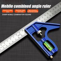 Newest 300Mm Adjustable Combination Square Angle Ruler 45 / 90 Degree With Bubble Level Multifunctional Gauge Measuring Tools