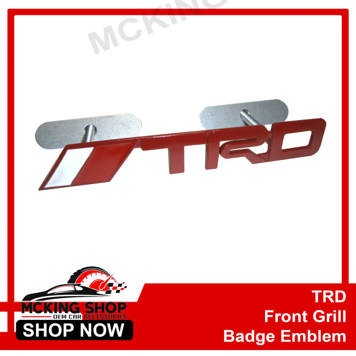 TRD Front Grill Metal Emblem for Toyota Cars (Red) | Lazada PH