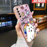 เคส JIUMOO สำหรับ Huawei Y7A P สมาร์ท2021การ์ตูนหมีน่ารักใบหน้าเคสมือถือดีไซน์ใหม่เคสบางแบบนิ่มกล้องฝาปิดเลนส์เต็มปกป้องกันกระแทก