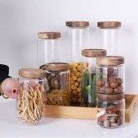 ✌ Wood Lid Glass Airtight Canister Kitchen Storage Bottles Jar Sealed Food Container Tea Coffee Beans Grains Candy Jars Containers