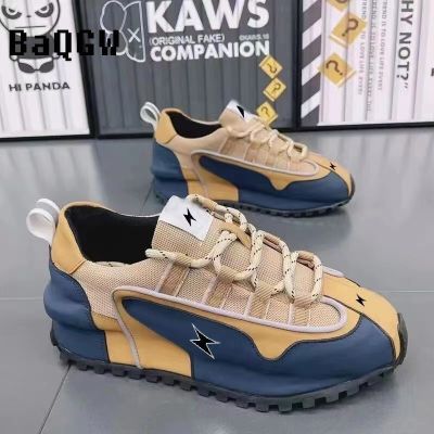 Men Women Designer Chunky Sneakers Board Shoes Fashion Casual Leather Print Mesh Breathable Increased Flat Platform Running Shoe