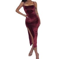 European and American style womens new summer fashion sexy slim slit suspender dress ladies backless casual skirt