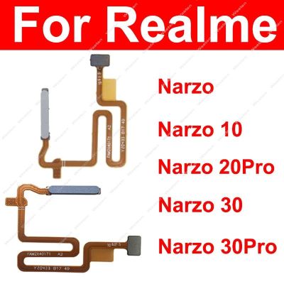 Kabel Flex Sensor Sidik Jari untuk Tombol Daya Realme Narzo 10 20 30 Pro 4G 5G Home Unlock Touching Fingerpoint Parts