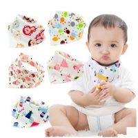 ✕ Double Layers Baby Saliva Towel 100 Organic Cotton Baby Bibs Newborn Triangle Burp Cloths Soft Absorbent Infant Feeding Scarf