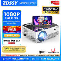 ZDSSY Q6P โปรเจคเตอร์บลูทูธ Wi-Fi 1080P,โปรเจคเตอร์วิดีโอ HD อัปเกรด8500L,รองรับการแสดงผล4K และ300นิ้ว,บ้านและโปรเจคเตอร์ภาพยนตร์กลางแจ้งสามารถใช้ได้กับ IS/Android/pc/ ทีวีสติ๊ก/PS4