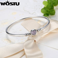 Authentic 100 925 Sterling Silver Bangle Fit Bracelet Charm Bead Bangle for Women Luxury Jewelry Original Pulseira XCHS904