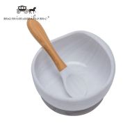 Baby Food Grade Silicone Spoon Handle High Temperature ion Plate Feeding Bowl 1 Pc.