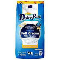 นมผงเต็มไขมัน Dairy rich Dairy Farm  Dairy rich(ถุงฟ้า)1 kg. 1 แพค นมผง นมผงเต็มไขมัน นมแดรี่ฟาร์ม นมวัวแท้ เบเกอรี่ ไอศรีม เก็บเงินปลายทาง