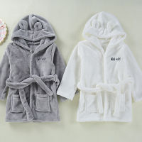 Baby Bathrobes Towel Solid Color Warm Girls Boys Robes Children Hooded Bath Velvet Pajama Kids Coral Infant Lovely Home Clothes