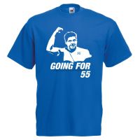 {Echoes Department Store}Steven Gerrard Going For 55 Silhouette T Shirt กลาสโกว์เรนเจอร์เกอร์ RFC ฟุตบอล