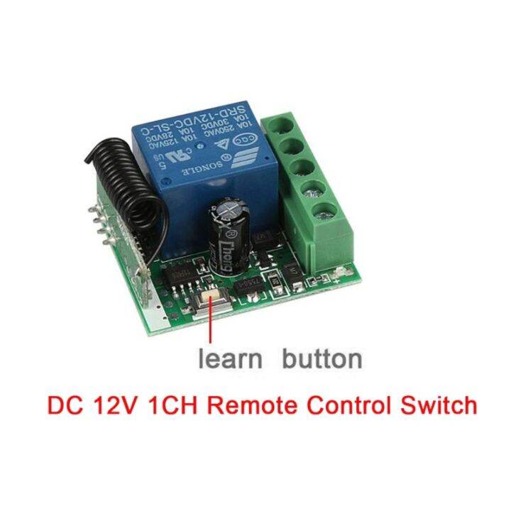 dc-12v-1ch-ช่องรีโมทคอนโทรลไร้สายสวิทช์-dc12v-รีเลย์โมดูลรับสัญญาณเครื่องส่งสัญญาณ433-mhz