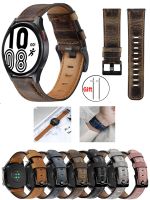 ♟ 20mm 22mm Leather strap for Samsung Galaxy watch 4/classic/5/5 pro/Active 2 Retro bracelet Huawei watch Gt 3-pro-2-2e band