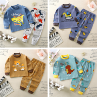 TINGQI Kid Clothing Sets Long Sleeves Cotton T-shirt and Pants Soft Wear Baby Boy Girl Pyjamas Suit Cheap Clothes Suit For New born - 7yrs Nightwear