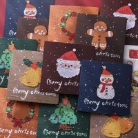 6pcs Christmas Greeting Card Folding Gift Card With Envelopes And Stickers Xmas Blessing Card New Year Party Invitation Cards Greeting Cards