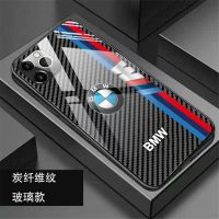 JIKIJKIJKIJKIKKKK รถสปอร์ตหรูหราเคสโทรศัพท์ BMW สำหรับ Iphone 14 13 12 Mini 11 Pro Max X XS XR 7 8 SE 2020 Plus ฝาแข็งแก้วคาร์บอนไฟเบอร์