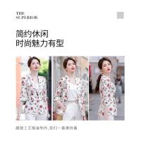 2022 senior feeling Fried street printed blazer women chun x2022高级感炸街印花西装外套女春夏韩版时尚修身洋气七分袖小西服9.04