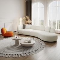 ♂ minimalist curved fabric style apartment simple modern living room no-wash technology