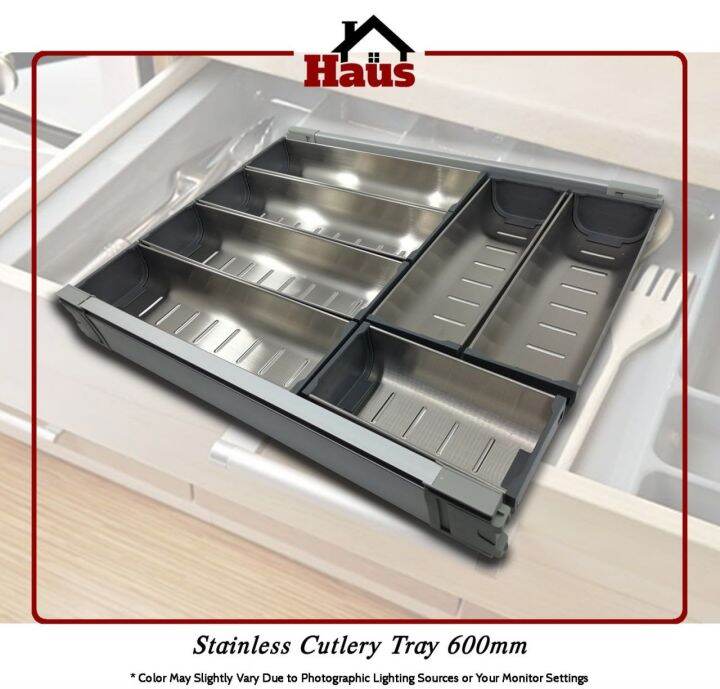Stainless Steel Cutlery Tray Drawer Organizer 600mm width drawer