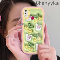 เคส Chenyyyka สำหรับ Realme 3 Pro Realme 3i 3D การ์ตูนน่ารักดอกไม้กระต่ายดีไซน์ใหม่ขอบครีมโปร่งใสลายกล้องถ่ายรูปเคสมือถือปลอกป้องกันอ่อนโยนเรียบง่าย