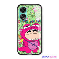 GGK การ์ตูน OPPO A78 4G สำหรับเด็กผู้หญิงอนิเมะ GGK สำหรับเด็กผู้หญิงเด็กผู้หญิง Chibi Maruko ดินสอสีสำหรับผู้ชายเคสโทรศัพท์กระจกนิรภัยมันวาวเคส