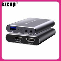 Ezcap การ์ดบันทึกวิดีโอห่วง HDMI 4K 60HZ HD 1080P 60fps HDMI ไปยัง USB สตรีมมิ่งเกมสดกล่องบันทึกสายเสียงไมค์ในอินพุต