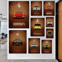 NewRetro โลกที่มีชื่อเสียงรถยนต์โปสเตอร์ Art Vintage กีฬารถ911 GTR Wall Art รูปภาพผ้าใบพิมพ์ห้องนั่งเล่นตกแต่งบ้านภาพวาด