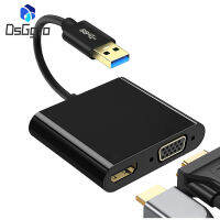 Usb3.0เป็นอะแดปเตอร์ Vga 2-In-1ที่รองรับ Hdmi Usb 3.0 5Gbps 1080P ตัวแปลงเอาต์พุตคู่เข้ากันได้สำหรับ Windows 10/8/7 /Xp