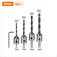 Hss Countersink Drill บิต3-10มม7ชิ้นที่ลบเหลี่ยมมุมงานไม้สว่านไทเทเนียมเจาะสกรูตัดหลุมชุดเจาะรู